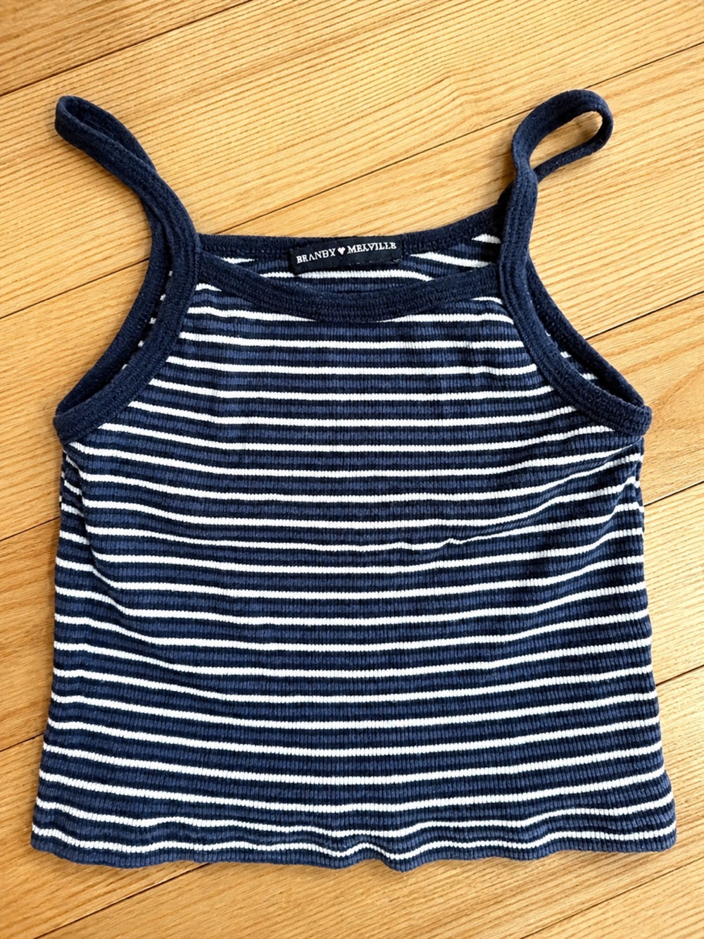 Brandy Melville Navy & White Striped Tank